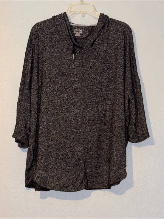 Calvin Klein Performance Tops - Calvin Klein Performance Dark Heather Charcoal Hooded Pullover